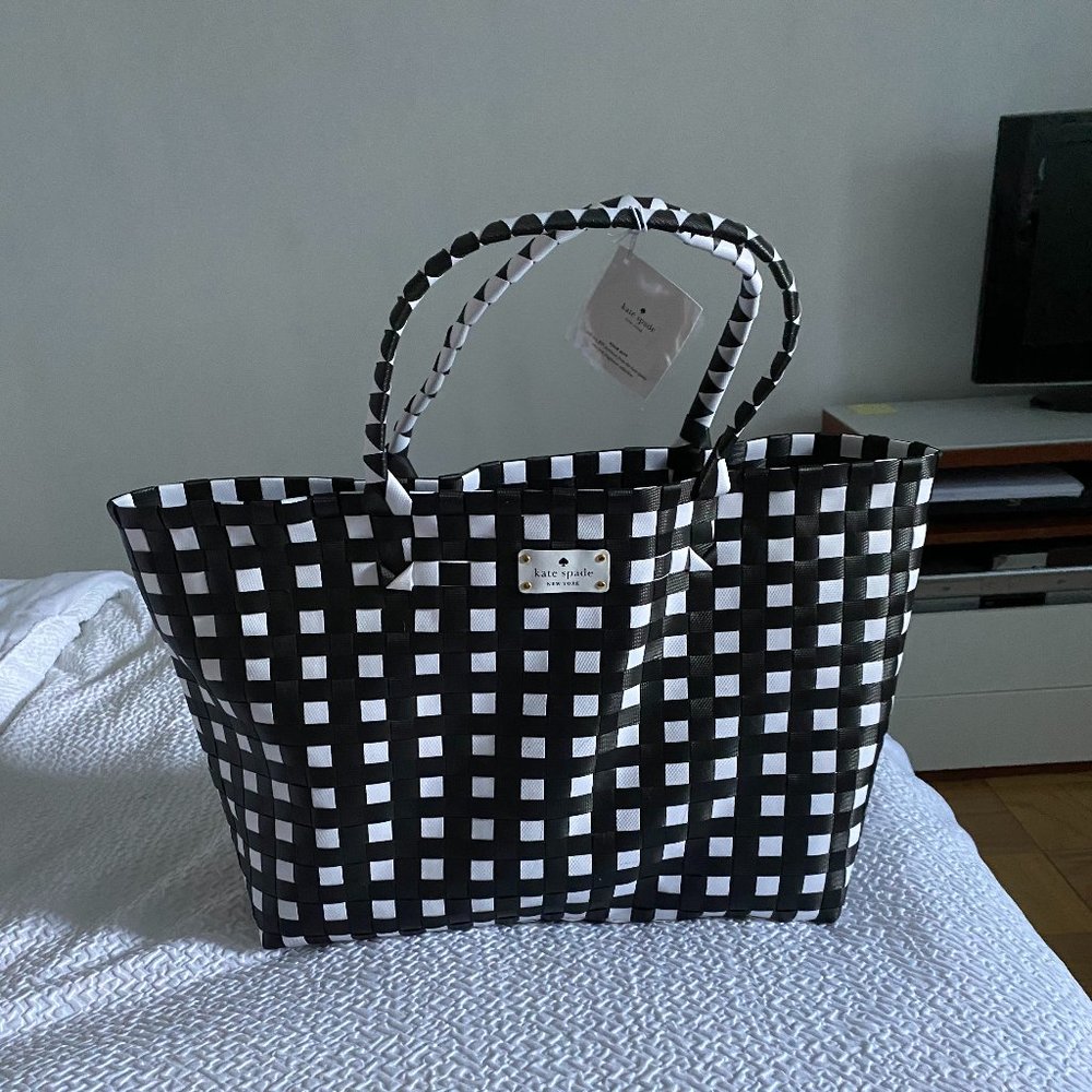 Kate Spade Black and White BraidedTote